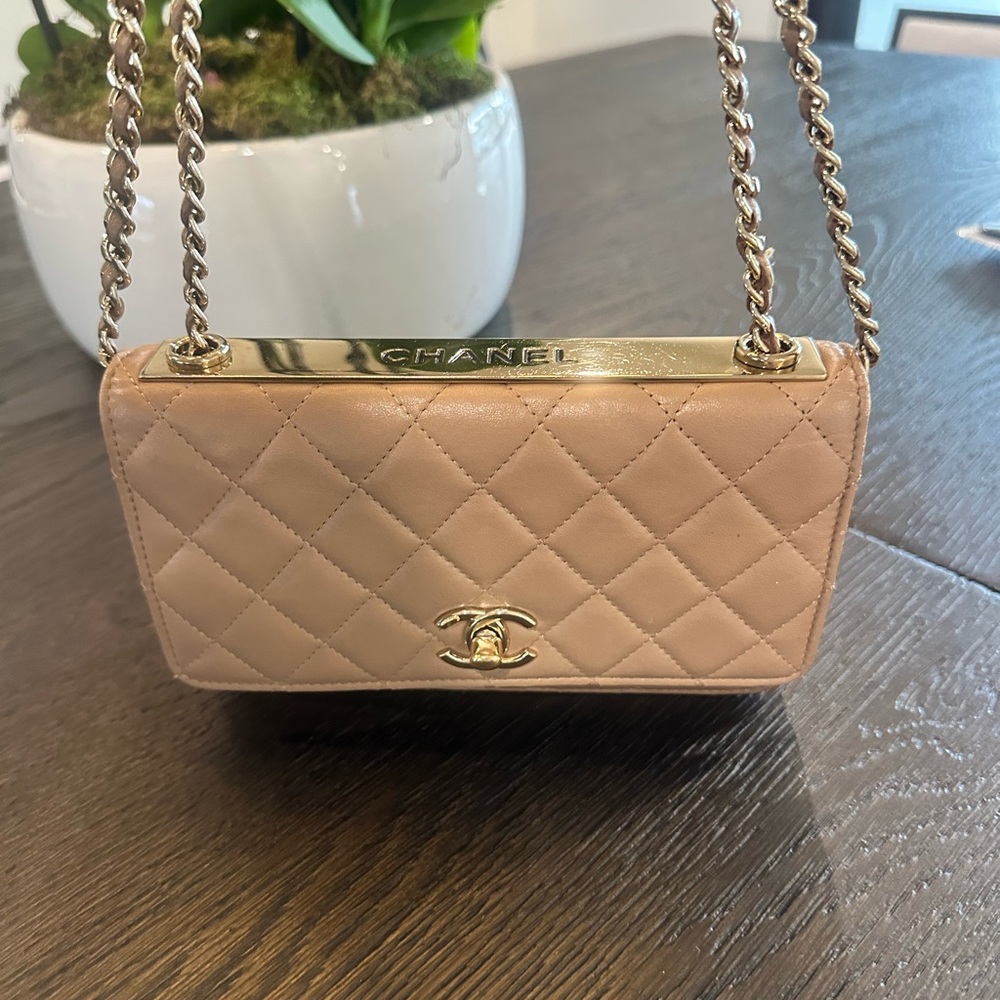 CHANEL Nude Purse in Beige with Gold Hardware